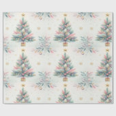 Pastel kerstboom inpakpapier (Vlak)