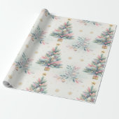 Pastel kerstboom inpakpapier (Uitgerold)