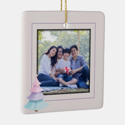 Pastel kerstboom keramisch ornament (Rechts)