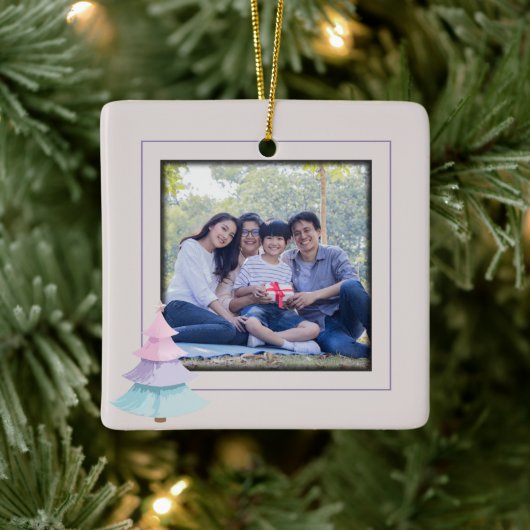 Pastel kerstboom keramisch ornament (Boom)