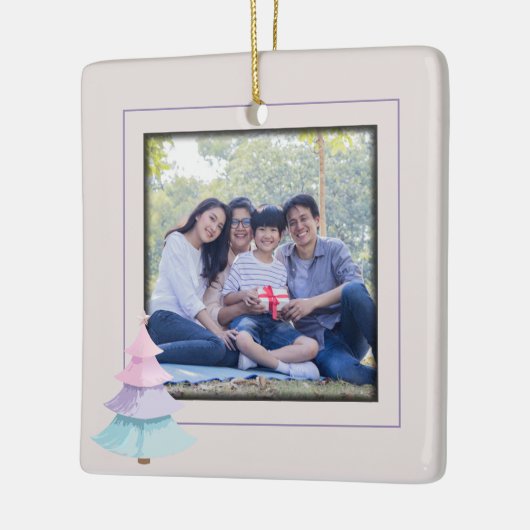 Pastel kerstboom keramisch ornament (Links)