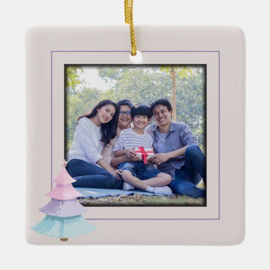 Pastel kerstboom keramisch ornament (Voorkant)