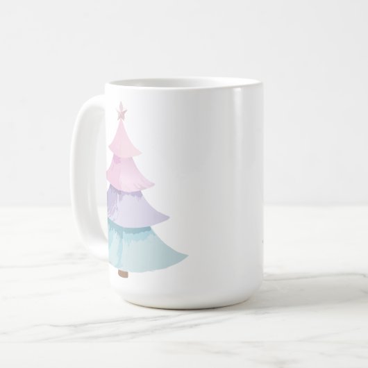 Pastel kerstboom koffiemok (Voorkant links)