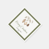 Pastel Kerstboom Minimal Familie Naam Servetten (Hoek)