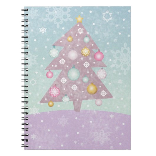 Pastel Kerstboom Notitieboek (Voorkant)
