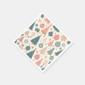 Pastel Kerstboom Ornamenten Vakantie Servet (Hoek)