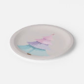 Pastel kerstboom papieren bordje (Gekanteld)