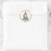 Pastel kerstboom ronde retour adreslabel sticker (Tas)