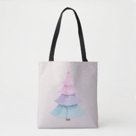 Pastel kerstboom tote bag