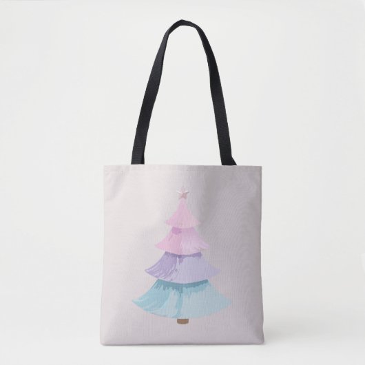 Pastel kerstboom tote bag (Voorkant)