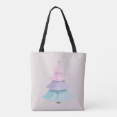 Pastel kerstboom tote bag (Achterkant)