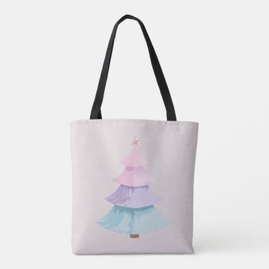 Pastel kerstboom tote bag (Achterkant)