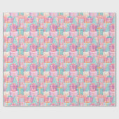 Pastel kerstcadeaus en bomen papier (Vlak)