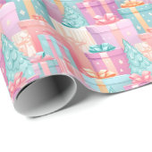Pastel kerstcadeaus en bomen papier (Rol Hoek)