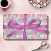 Pastel kerstcadeaus en bomen papier