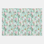Pastel Kerstcadeauverpakkings set Inpakpapier Vel (Voorkant)