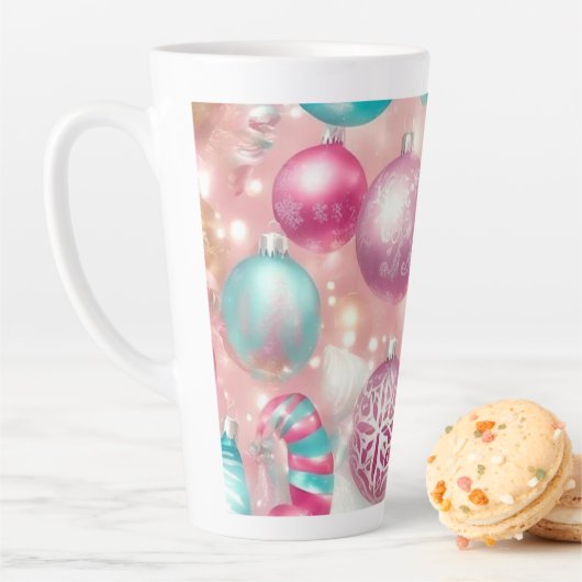 Pastel Kerstdecoraties Latte Mok (In situ)