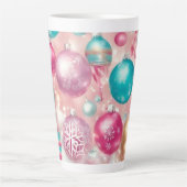 Pastel Kerstdecoraties Latte Mok (Voorkant)