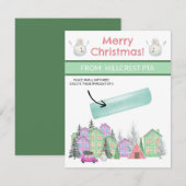 Pastel Kerstdorp, Gepersonaliseerde Gifting Kaart (Voorkant / Achterkant)