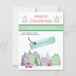 Pastel Kerstdorp, Gepersonaliseerde Gifting Kaart