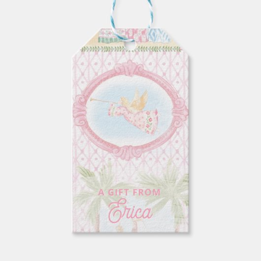 Pastel Kerstengel Cadeaulabel (Voorkant)