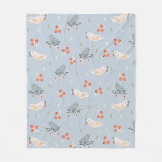 Pastel kerstgevels naadloos patroon fleece deken (Voorkant)