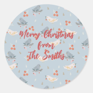 Pastel kerstgevels naadloos patroon ronde sticker