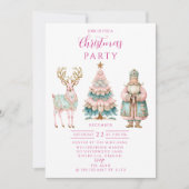 Pastel Kerstman en Rendier Kerstmis Kaart (Voorkant)
