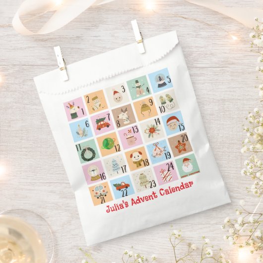 Pastel Kerstmis Countdown Advent Kalender 24 Gift Bedankzakje (Geknipt)