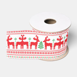 Pastel Kerstmis Esthetisch Patroon- Vakantie Sfeer Grosgrain Lint