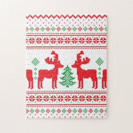 Pastel Kerstmis Esthetisch Patroon- Vakantie Sfeer Legpuzzel