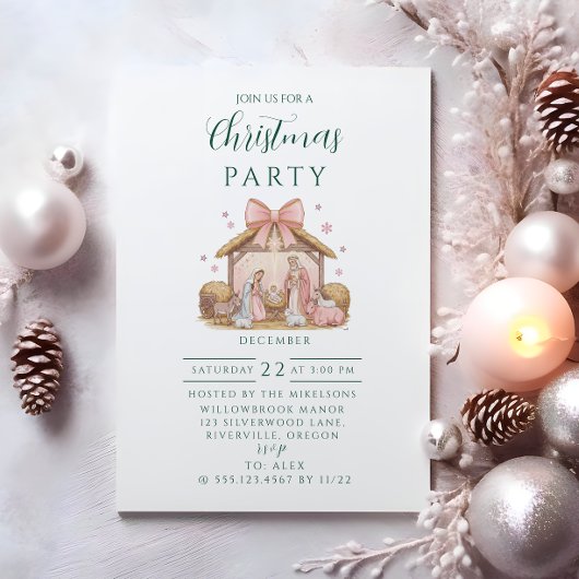 Pastel Kerstmis Geboorte Kaart