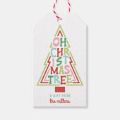 Pastel Kerstmis | Oh kerstboom Cadeaulabel (Voorkant)