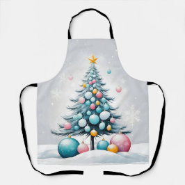 Pastel Kerstmis Oversized Blauwe Roze Ornament Schort