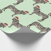Pastel Kerstmis Safari Dieren Mint Zebra Cadeaupapier (Hoek)