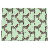 Pastel Kerstmis Safari Dieren Mint Zebra Groot Cadeauzakje (Voorkant)