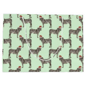 Pastel Kerstmis Safari Dieren Mint Zebra Groot Cadeauzakje (Achterkant)