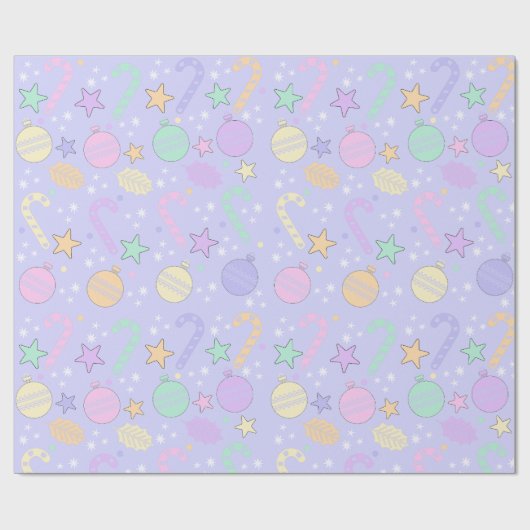 Pastel Kerstpatroon Cadeaupapier (Vlak)