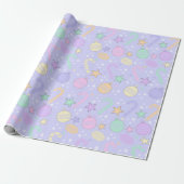 Pastel Kerstpatroon Cadeaupapier (Uitgerold)