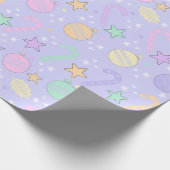 Pastel Kerstpatroon Cadeaupapier (Hoek)