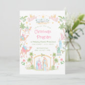 Pastel Kerststal Kerstprogramma | Peuterspeelzaal Kaart (Staand voorkant)