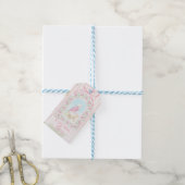 Pastel Kerststal | Scènes Gestreept Cadeaulabel (Met Touw)