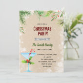 Pastel kerstthema uitnodiging (Staand voorkant)