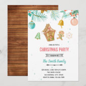 Pastel-kerstthemauitnodiging Kaart (Voorkant / Achterkant)