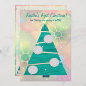 Pastel Kerstvakantie 1e Kerstfeest Kaart (Voorkant / Achterkant)