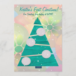 Pastel Kerstvakantie 1e Kerstfeest Kaart