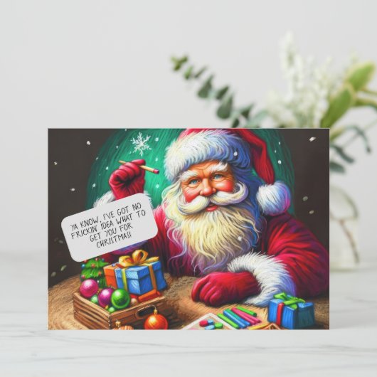 Pastel Kerstvakantie Sinterklaas Overpeinzen Kaart (Staand voorkant)