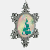 Pastel Kerstvakantie Tin Sneeuwvlok Ornament (Links)