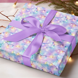 Pastel Kerstverlichting Feestelijke Moderne Feestd Cadeaupapier