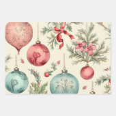  pastel kerstversiering inpakpapier vel (Voorkant 3)